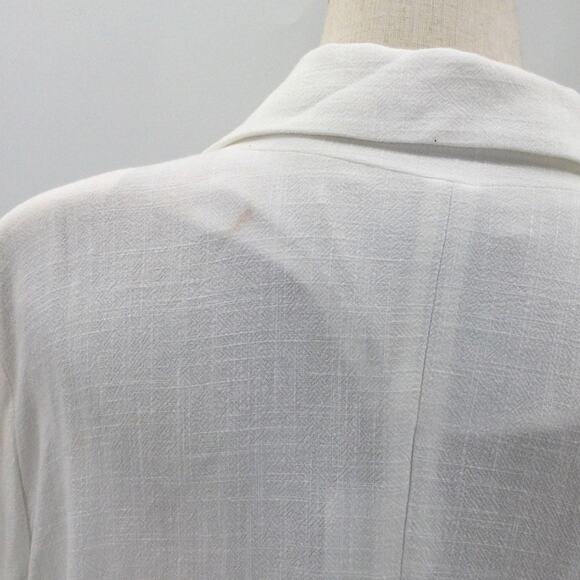 FOREVER 21 SZ 2X plus white rayon double breasted blazer jacket NWT B102 - Picture 4 of 10